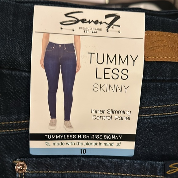 Seven7 Tummyless High Rose Skinny Jean size 10. McKay Dark Wash. NEW WITH TAGS - Picture 5 of 5